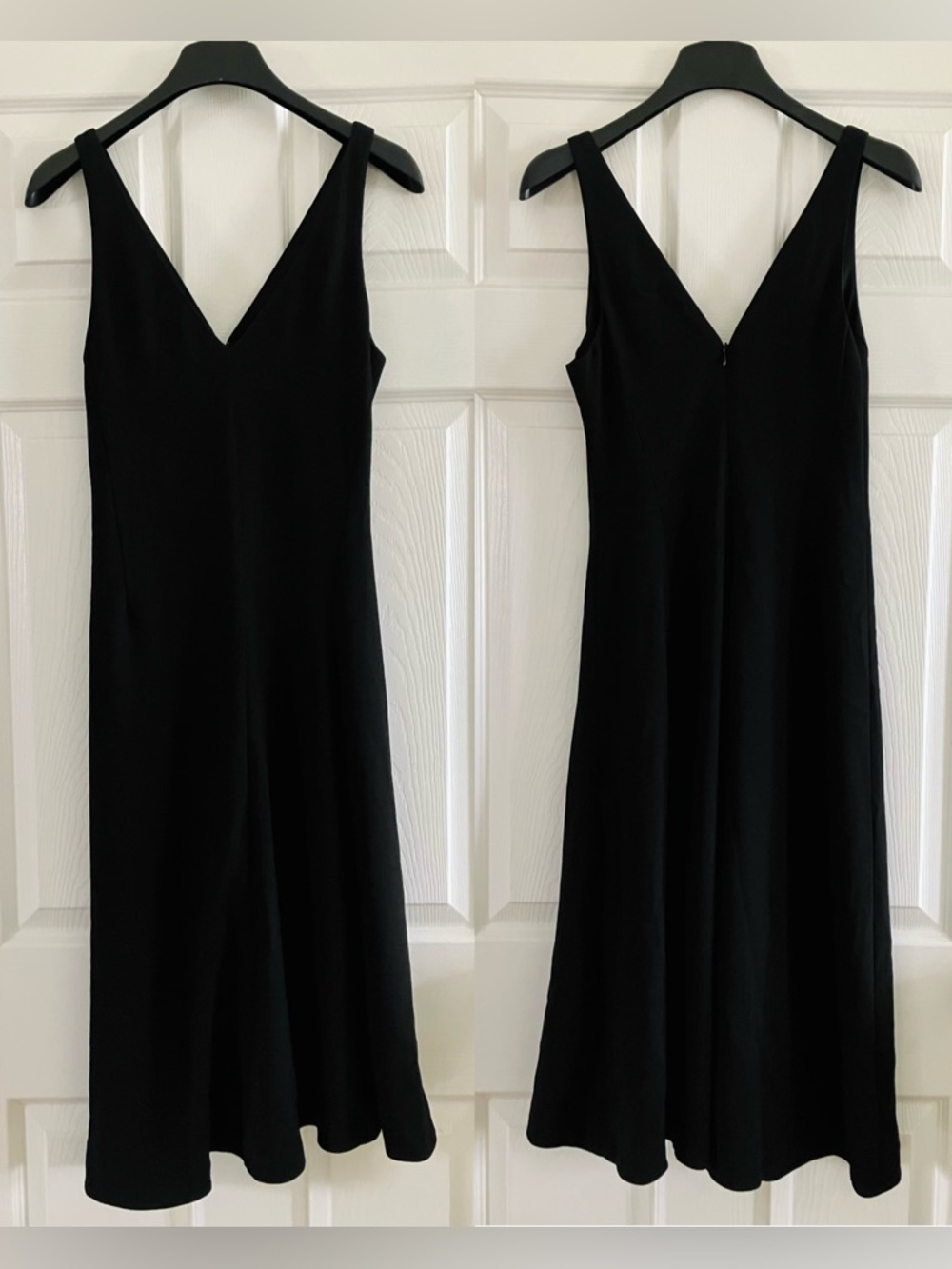 Theory Black V-Neck Midi Dress Size 0